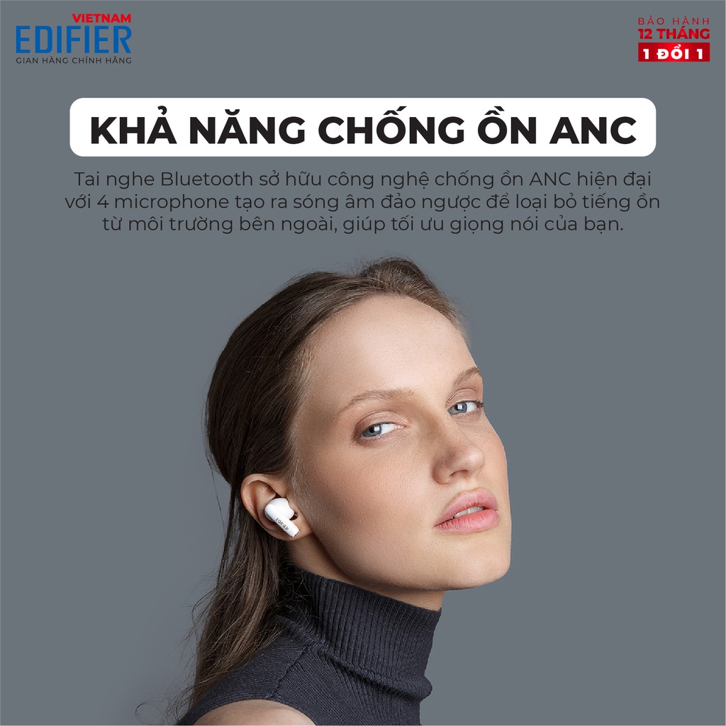 Tai nghe Bluetooth 5.0 EDIFIER TWS 330NB - Bản quốc tế mới nhất - Thời gian hoạt động 20 giờ - Chính hãng