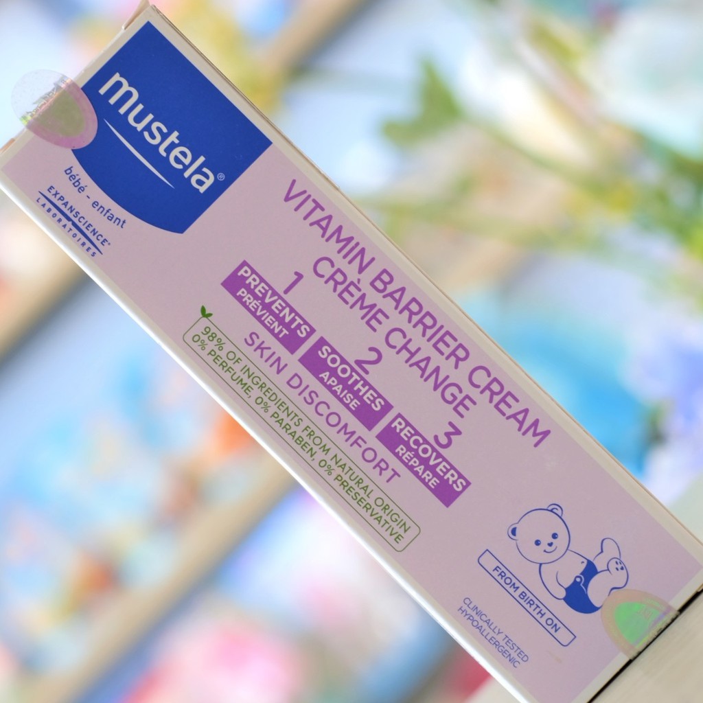 KEM DƯỠNG DA HỖ TRỢ ĐIỀU TRỊ, CHĂM SÓC VÀ NGĂN NGỪA HĂM TÃ DÀNH CHO VÙNG MẶC TÃ MUSTELA VITAMIN BARRIER CREAM CHÍNH HÃNG