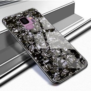 Ốp Cho Galaxy S9/ S9 Plus lưng kính cường lực " Vân đá nhũ " Chống sốc cao cấp