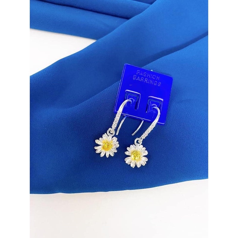 Bông tai nữ bạc ta cúc hoạ mi móc câu xinh xắn - Kho sỉ bạc Nhất Linh