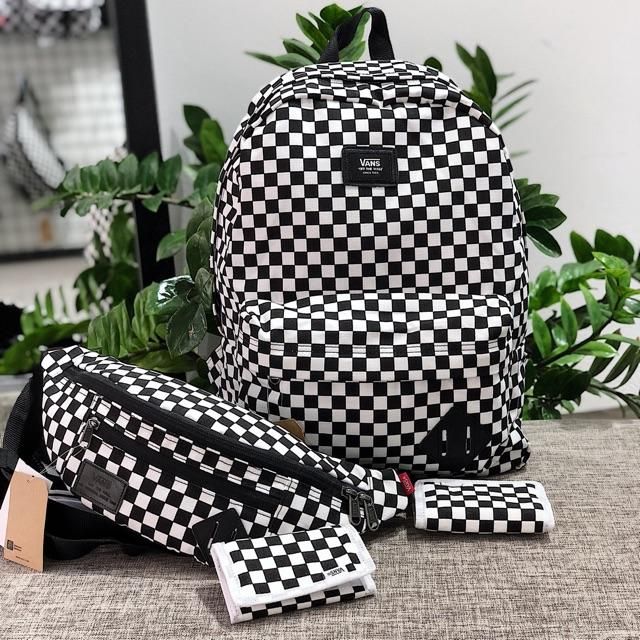 Balo thời trang Van.s Old Skool Checkerboard Backpack