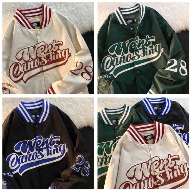 Áo Khoác Bomber Unisex, Áo Bomber Bóng Chày Went 28 Form Rộng Dầy Dặn Hottrend