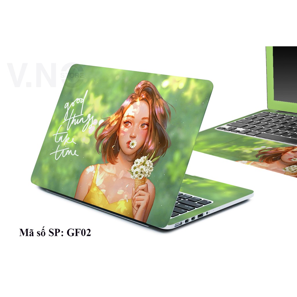 Decal máy tính V.NO SKIN - GIRL cao cấp cho các dòng laptop dell/acer/asus/lenovo/hp/macbook