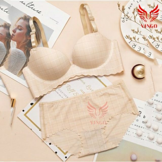 BỘ ĐỒ LÓT SU ĐÚC KẺ NHÃ NHẶN CAO CẤP ĐỆM DÀY SIÊU ÔM NÂNG NGỰC | BigBuy360 - bigbuy360.vn