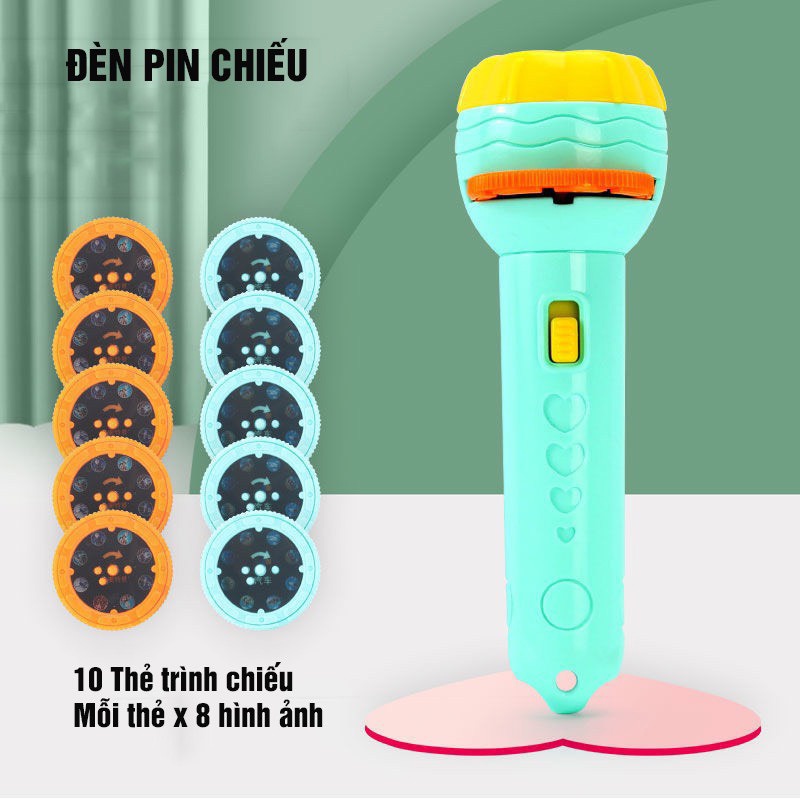 Đèn pin chiếu hình đủ bộ 80 hình ảnh cho bé