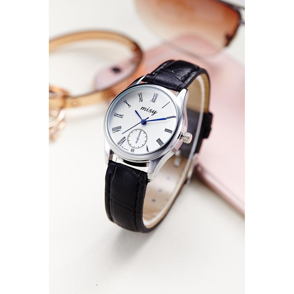 Đồng hồ nam/nữ Misy kim xanh dây da thời trang SP290 (Nhiều màu) | BigBuy360 - bigbuy360.vn