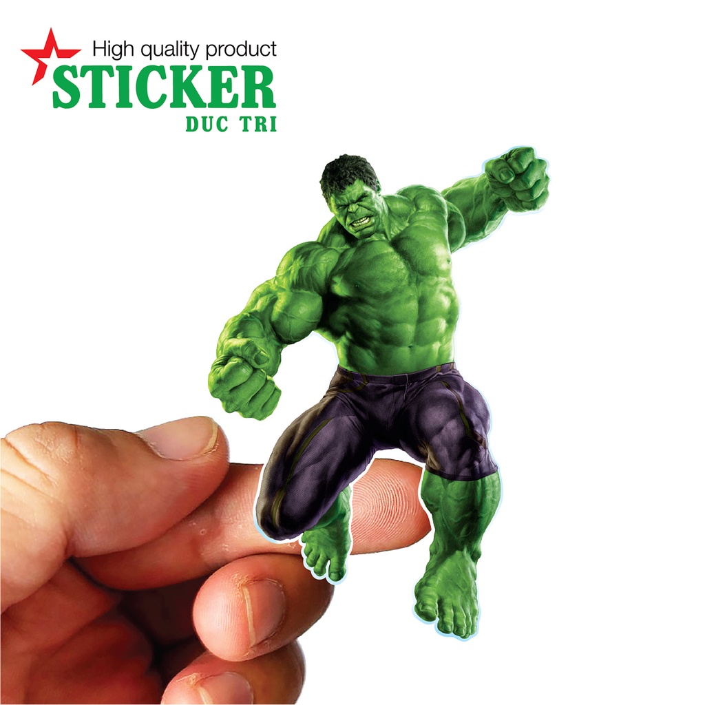 Bộ Sticker HULK, Miếng dán được cắt sẳn có màng bảo vệ chống nước chống trầy.