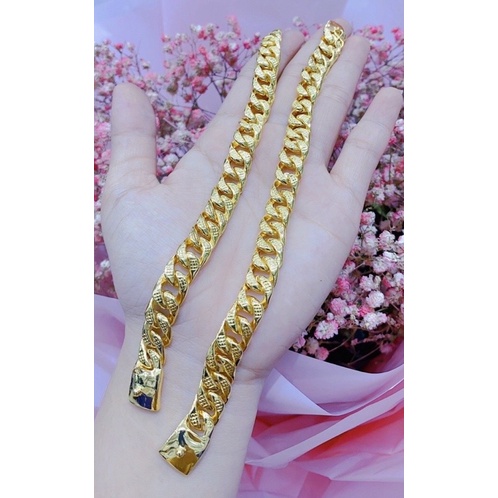 Lắc tay nam lẫn nữ kiểu chạm mạ vàng 18 cao cấp lắc có đủ size