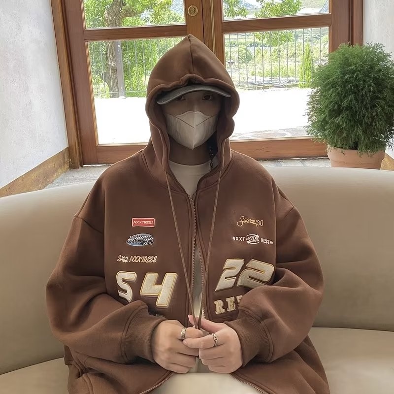 Áo hoodie nam phong cách hàn quốc in chữ của phụ nữ áo hoodie thời trang bigsize nam nữ zip hoodie cổ điển áo hoodie unisex lỏng lẻo