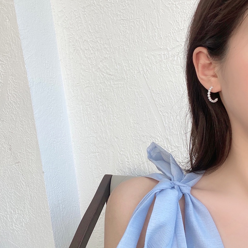Set 3 Đôi Bông Tai Mạ Bạc 925 Hình Trái Tim Đơn Giản