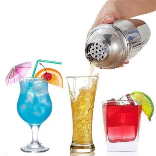 Bình lắc inox pha trà sữa – dụng cụ pha chế cocktail chuyên nghiệp, có lưới lọc, nhiều dung tích