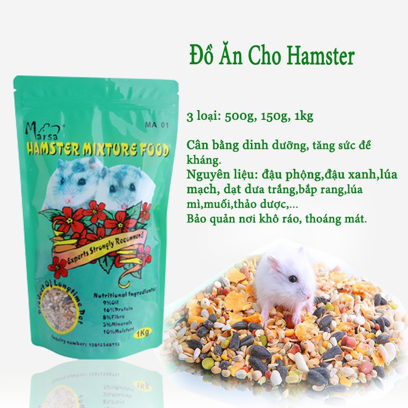 Thức ăn ngũ cốc hỗn hợp cho hamster 150gr rau củ quả tăng cường dinh dưỡng tự nhiên-150gr