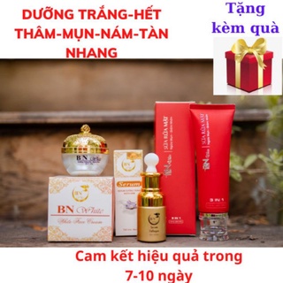 Kem face và serum dưỡng trắng da bn white collagen