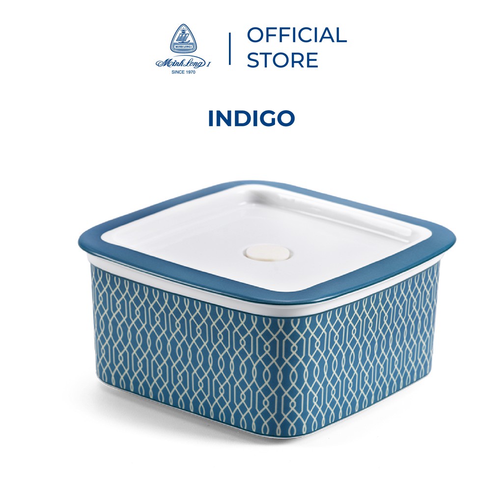 Hộp thực phẩm vuông Minh Long 15 cm + nắp - Indigo