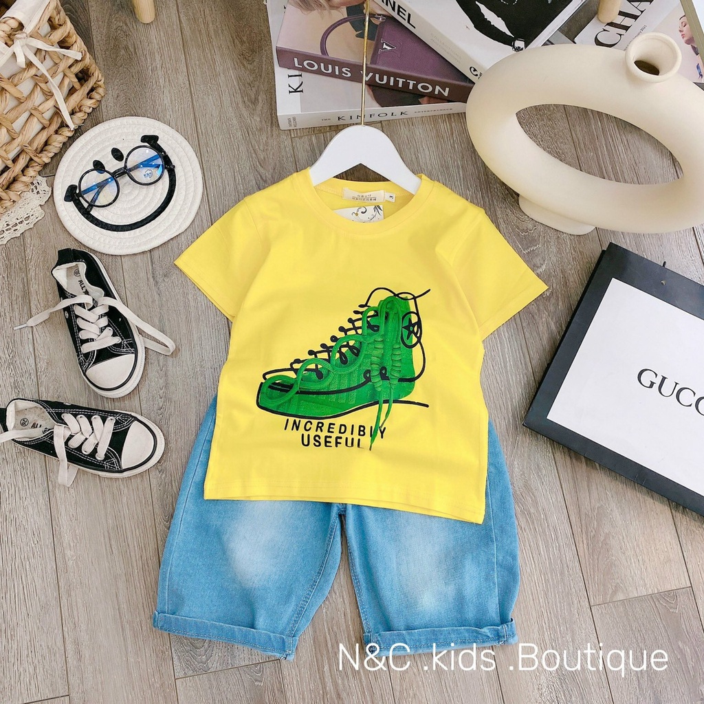 Sét bộ áo giày kèm quần jean cho bé