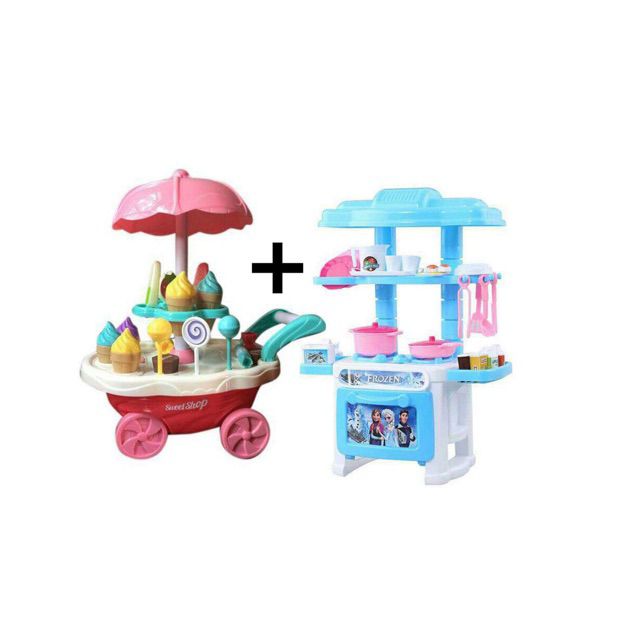 Combo xe kem+ bộ nhà bếp mini