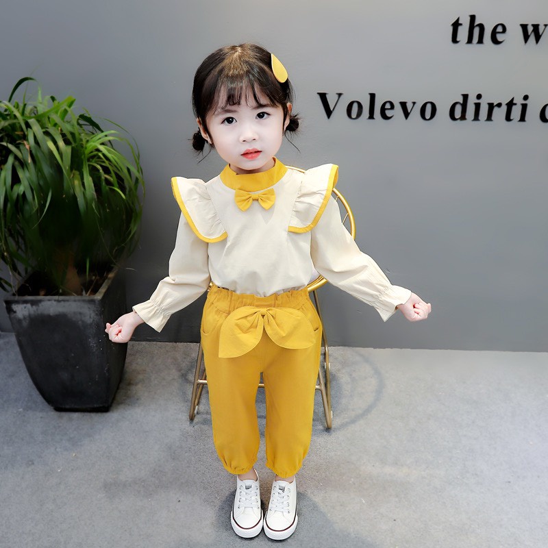 Bộ đồ bé gái dài tay cánh tiên đính nơ siêu xinhtừ 8-20kg