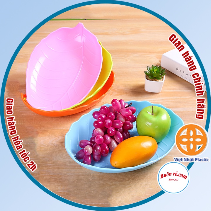 Xả sốc 3 ngày Đĩa nhựa hình lá Việt Nhật size nhỏ (MS:1241) đựng hoa quả, bánh kẹo, đồ ăn thiết kế mới lạ đẹp mắt -01226