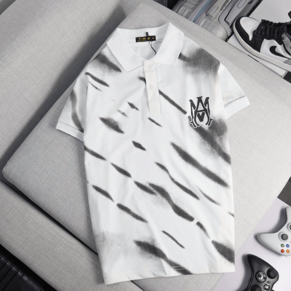 (Free Ship) Áo Thun Nam Cổ Trụ Phối Màu Loang Đẹp Cá Tính Thời Trang PHong Cách Hàn VLTN Shop