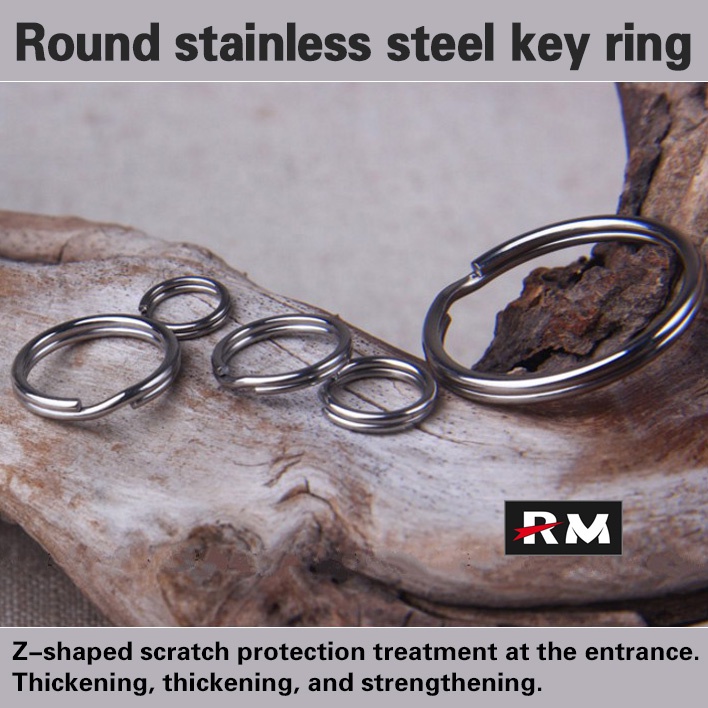 Set 10/20 Vòng Móc Chìa Khóa Bằng Thép Không Gỉ 304 Đường Kính 12Mm-38mm