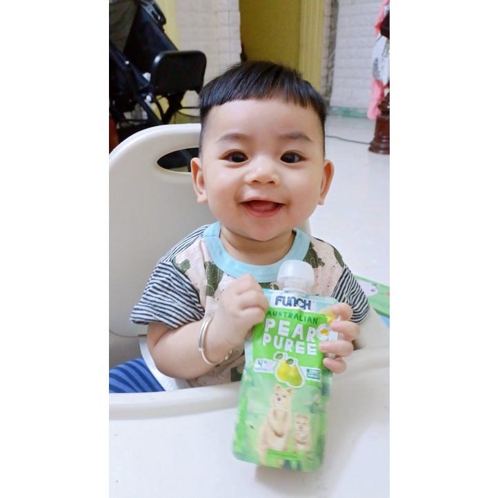 Trái cây nghiền hoa quả nghiền ăn dặm vị lê 100% cho bé từ 4 tháng tuổi FUNCH 120g
