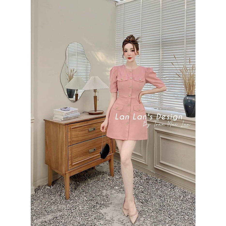 Đầm ôm body tiểu thư, đầm suông dáng dài đi dự tiệc cưới phong cách sang trọng có khuy gài kèm hình thật