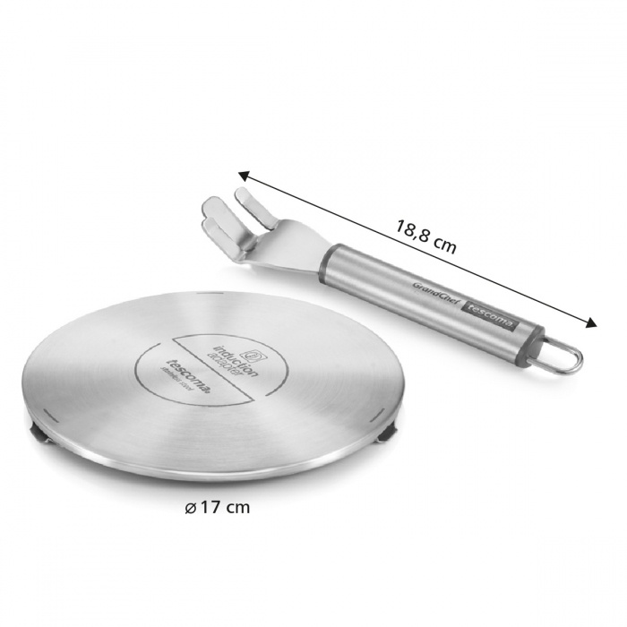 Đĩa lót chuyển nhiệt bếp từ Tescoma giúp đun nấu mọi chất liệu nồi chảo Induction hob adapter GrandCHEF 17 cm, 21 cm