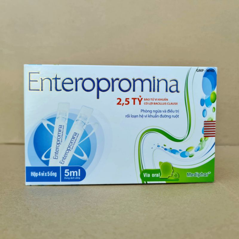 Men vi sinh Enteropromina  cân bằng hệ vi sinh đường ruột - Hộp 20 ống