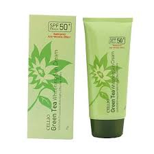 [L&V] Kem Chống Nắng CELLIO Green Tea Whitening Sun Cream SPF50 PA+ - Chống Nắng, Kháng Khuẩn, Mềm Mịn Làn Da