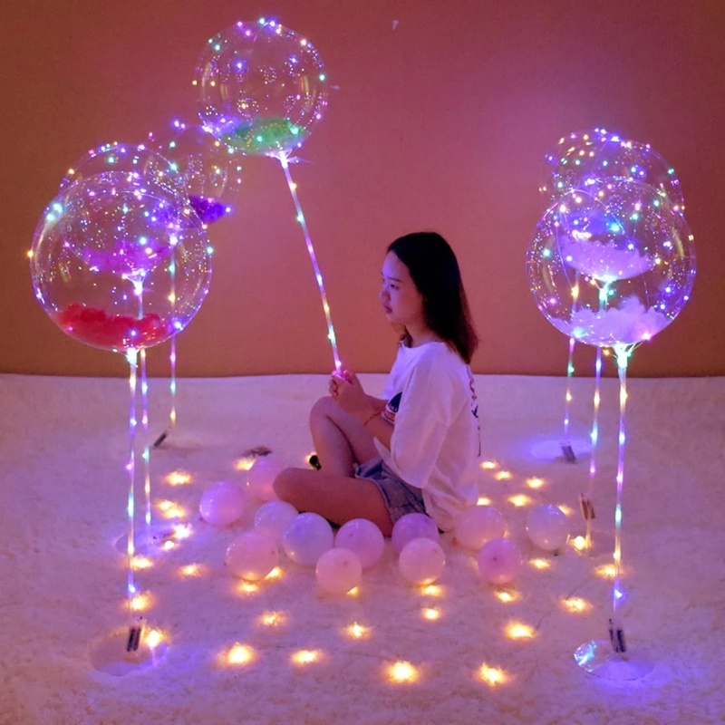 Bóng bay trong suốt có đèn LED 18 inch nhiều màu sắc