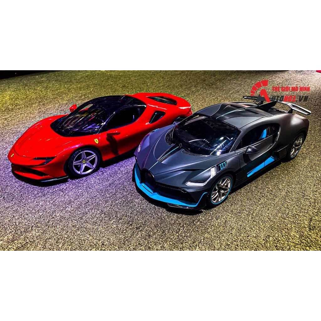 COMBO MÔ HÌNH XE ĐIỀU KHIỂN XE BUGATTI DIVO VÀ FERRARI SF90 1:14 RASTAR ( TIẾT KIỆM 200K)