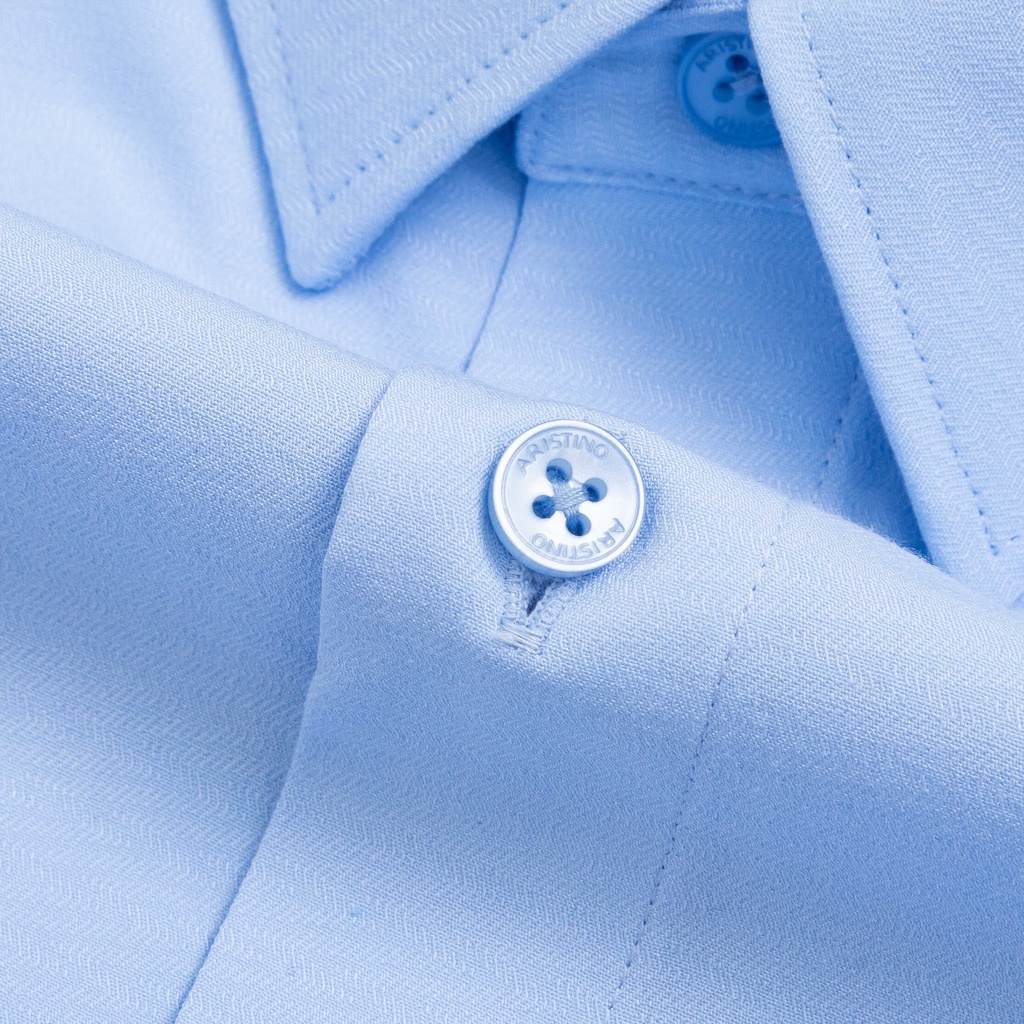 Áo sơ mi nam dài tay ARISTINO họa tiết xanh solid dobby thanh lịch, nhã nhặn-  ALS10502