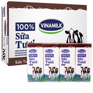 Sữa Vinamilk ❤ FREESHIP ❤ Thùng sữa Vinamilk 100% có đường 180ml (4 *12 lốc) , Sữa Tươi - Sữa Tươi có đường