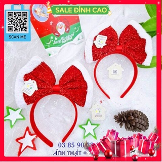 Cài tóc Noel, băng đô giáng sinh nam nữ Merry Christmas nơ siêu to khổng lồ dễ thương - Vợ Chồng Tôi