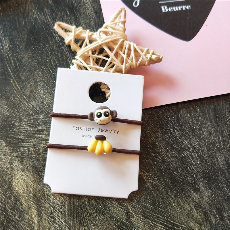 Set 2 Dây Cột Tóc Co Giãn Hình Gấu Trúc Dễ Thương Cho Nữ