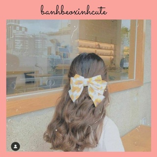 Kẹp tóc nơ lụa voan hoa cúc