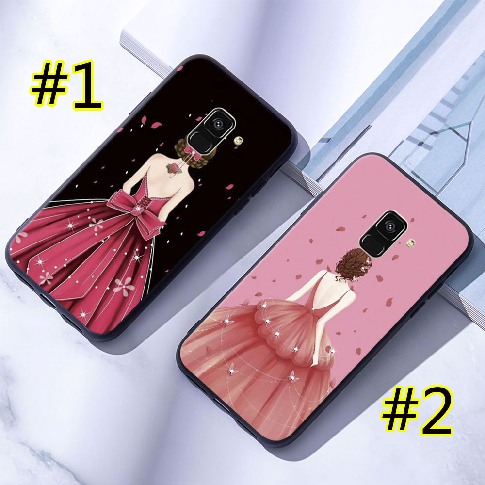 Ốp Lưng Silicone Mềm In Hình Cô Gái Cho Samsung Galaxy A6 / A8 Plus / A7 / A9 2018