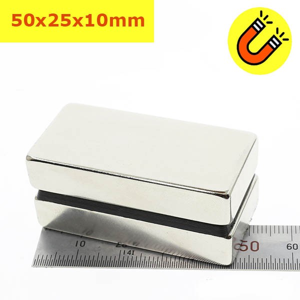 Nam châm đất hiếm 50x25x10mm, 50x30x10mm siêu từ tính N38