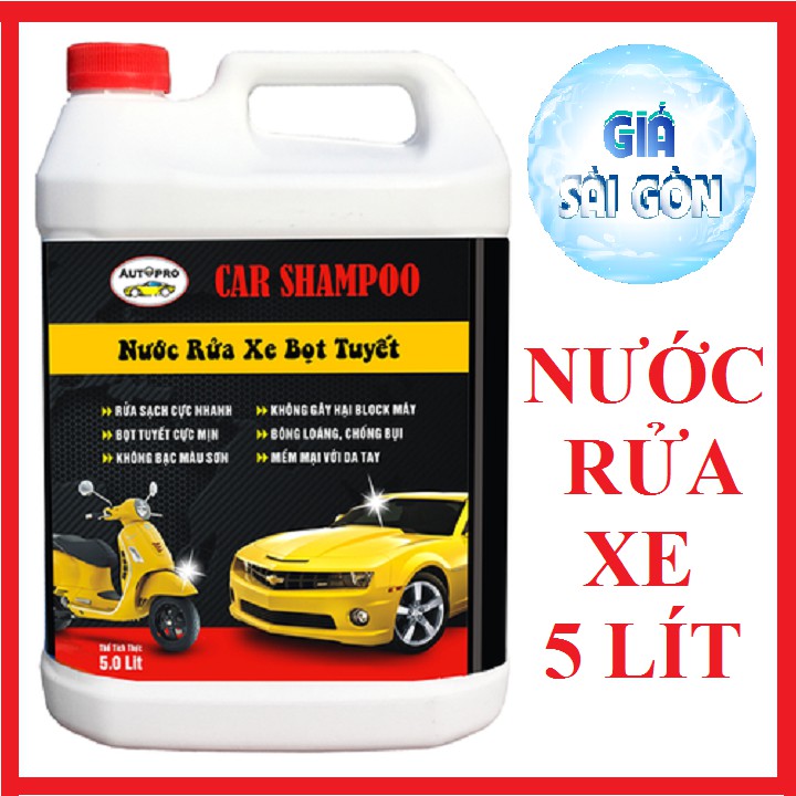 [RỬA XE-SẠCH] Nước rửa xe bọt tuyết cho ô tô, xe máy Autopro 5L