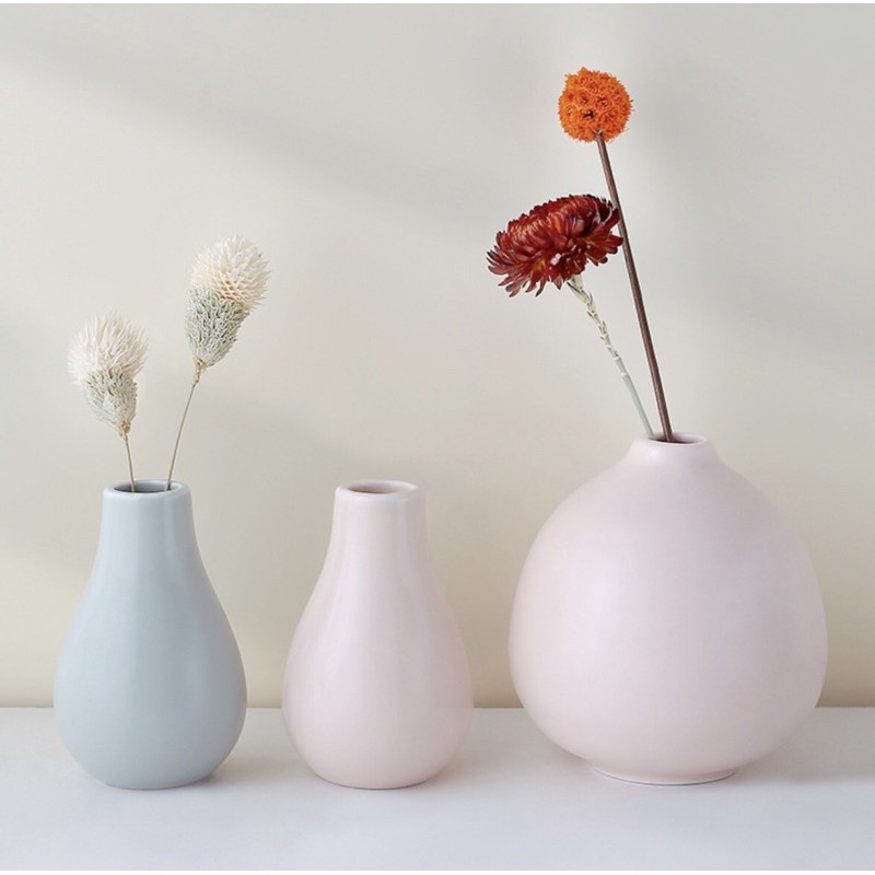 Bình bông gốm sứ phong cách tối giản Nhật Bản