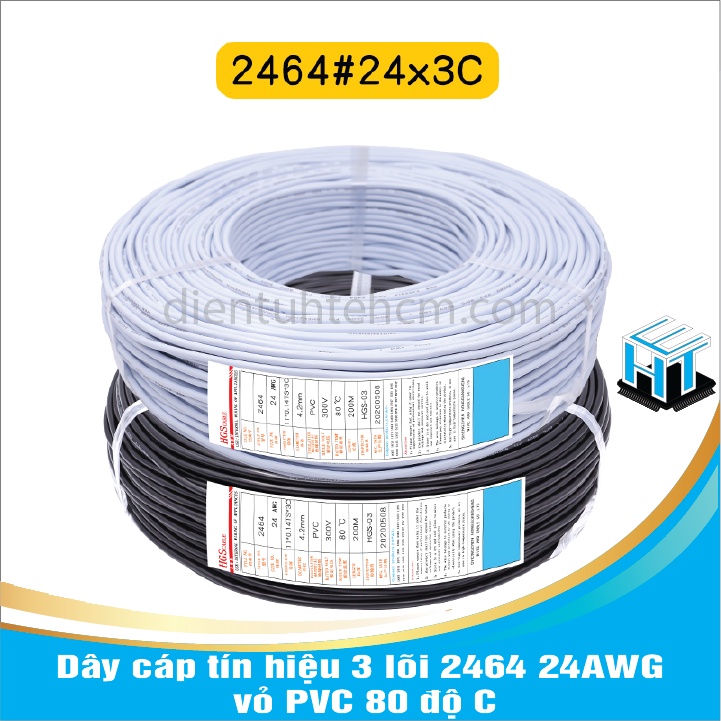 Dây cáp tín hiệu 3 lõi 2464 24AWG 0.2mm2 vỏ PVC 80 độ C