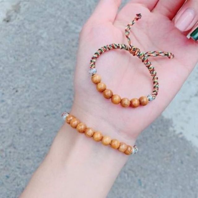 vòng chỉ ngũ sắc kết hợp hạt dâu và bi bạc ta