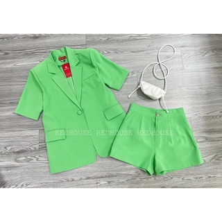 set blazer cộc tay + quần đùi