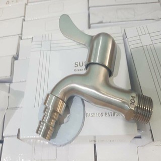 Vòi hồ inox304 không gỉ inox 304 ren 21