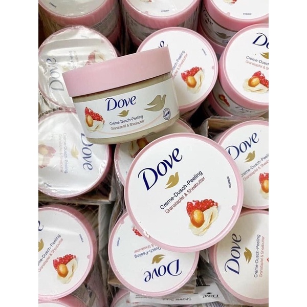 Kem Tẩy Tế Bào Chết ⚡ CHUẨN HÀNG AUTH ⚡ Tẩy Da Chết Dove Lựu Đỏ Và Macadamia làm sạch và sáng da - Bản Đức - Đủ bill
