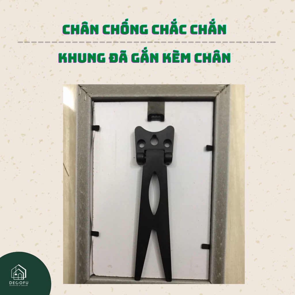 Khung ảnh A5 để bàn, khung tranh 15x21 giả gỗ DECOFU