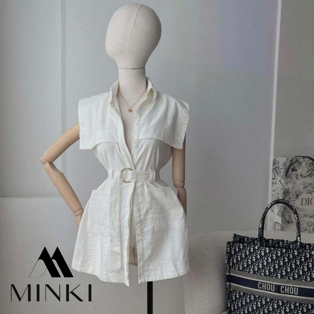 SET KAKI SIÊU TÂY GỒM ÁO KÈM ĐAI VÀ QUẦN SHORT - CHẤT LIỆU CAO CẤP - MÀU TRẮNG / NÂU / NUDE