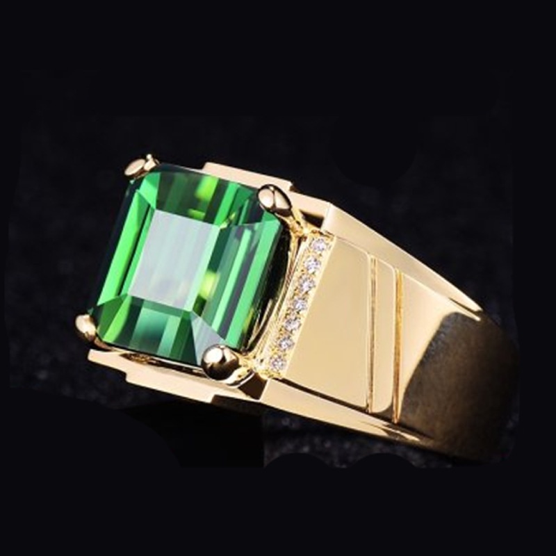 Nhẫn nam nữ tròn Merin Accessories màu bạc thời trang chất Titan đẹp đơn giản không gỉ - Nhẫn Golden Green
