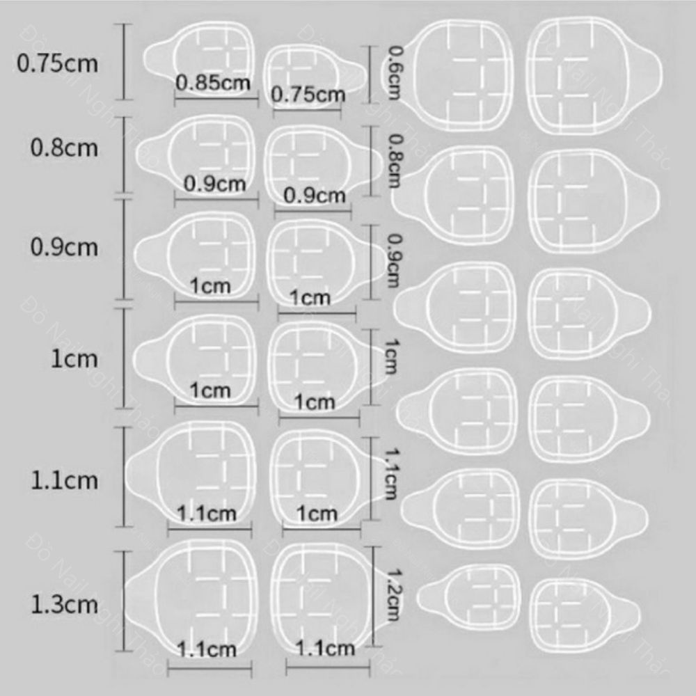 Miếng dán móng tay giả NGHI THẢO set 50 tấm