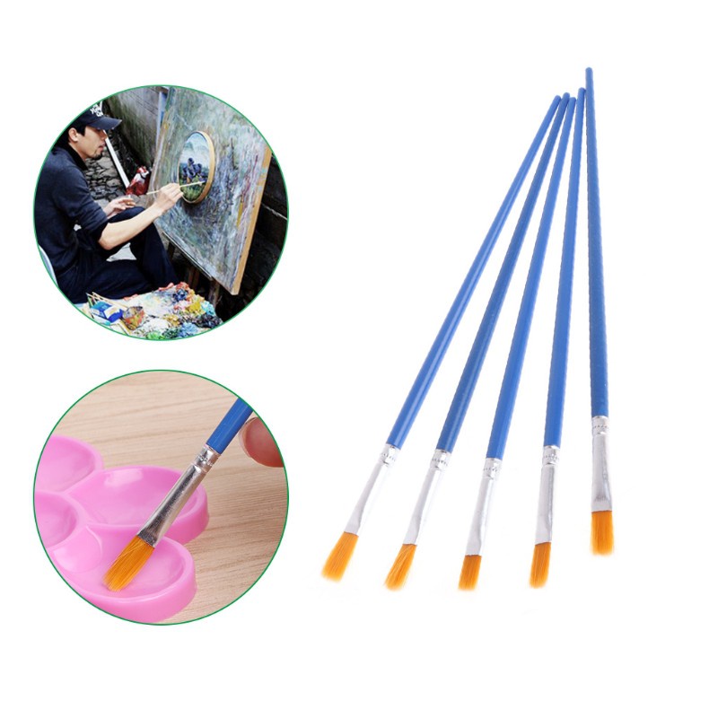 Set 5 Cọ Vẽ Tranh Sơn Dầu Đầu Nhọn Bằng Nylon